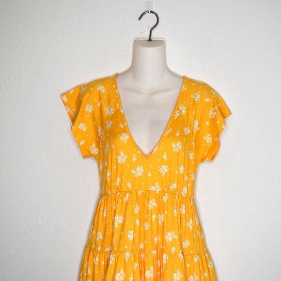 Urban Outfitters Babydoll Dress Sz S Tiered Floral Mini Stretchy 90s Cottagecore - Picture 2 of 16